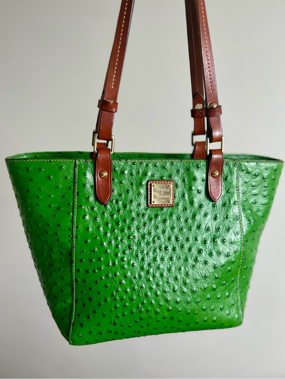 Dooney & Bourke Kelly Green Ostrich Tote - Picture 2 of 16